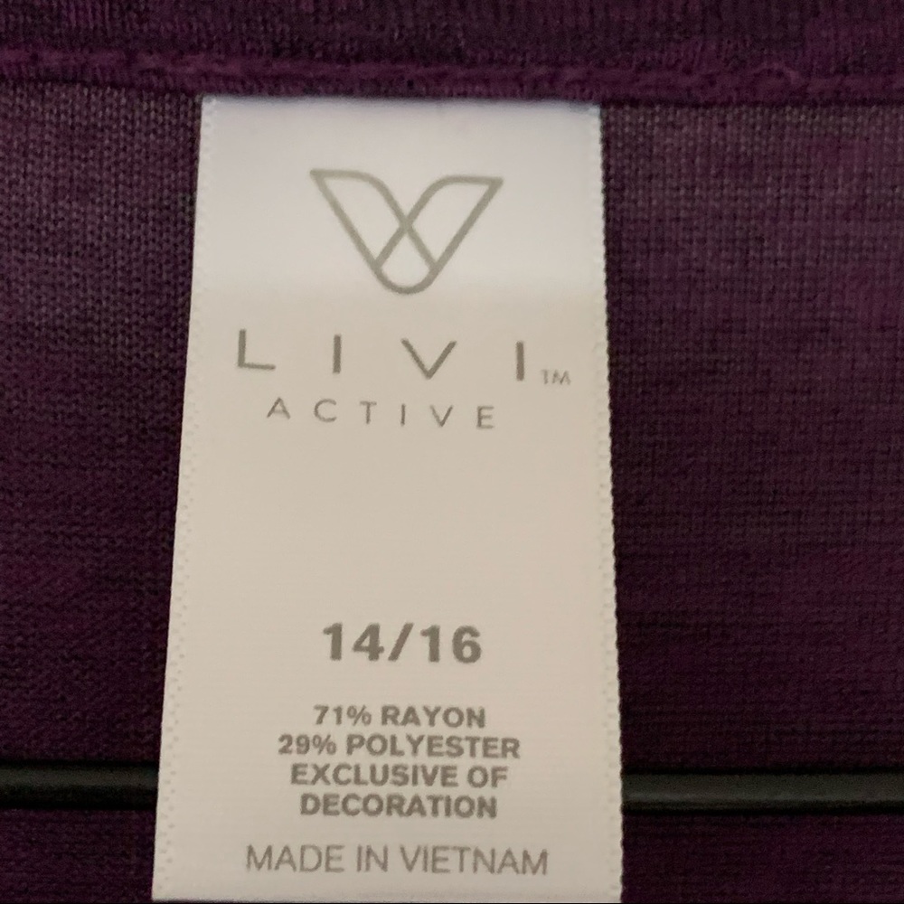 LIVI ACTIVE Purple light weight Long Sleeve Top Plus Size 14/16 - Picture 9 of 9